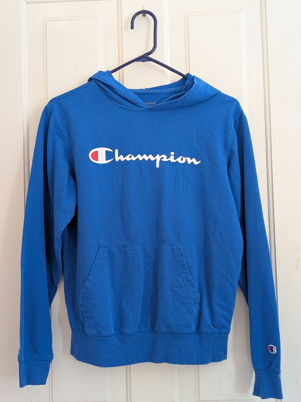 Champion Lightweight Blue Pullover Hoodie Boys/Kids XL